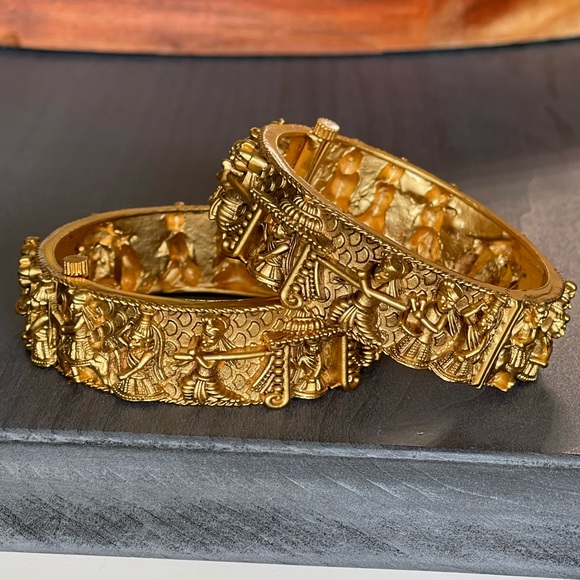 Jewelry - 2 Doli bangles in 22K antique gold plated.